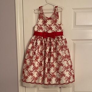 American Princess Red and White Floral Dress
